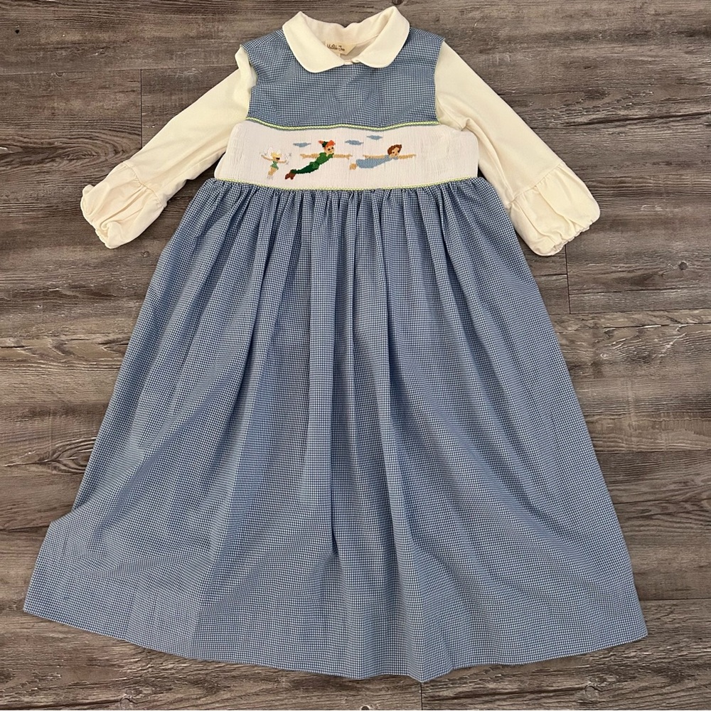Wish Upon a Star Peter Pan Embroidered Dress layered with Matilda Jane Top